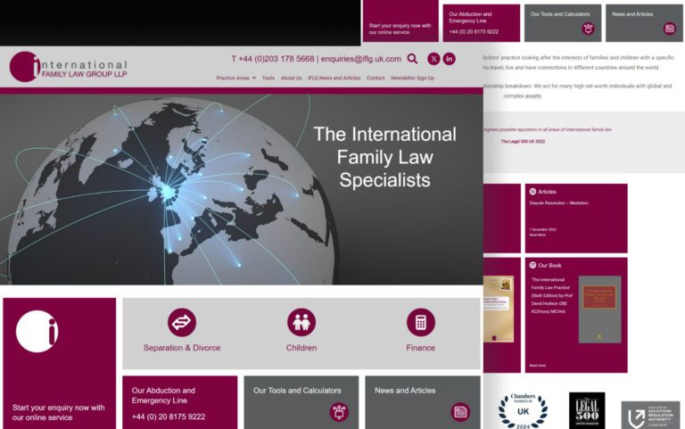 snapshots of international family law group website